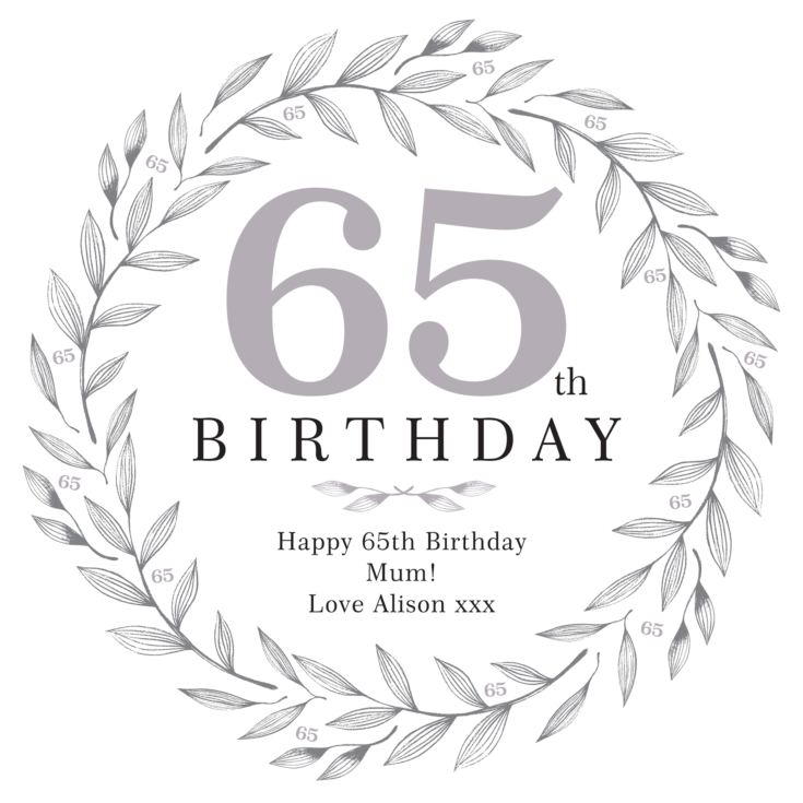 Personalised 65th Birthday Cushion product image