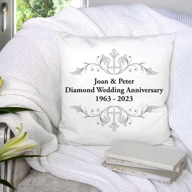 Personalised Diamond Anniversary Cushion product image