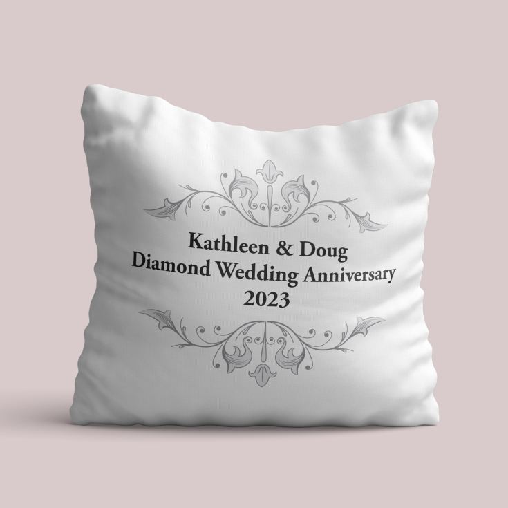 Personalised Diamond Anniversary Cushion product image