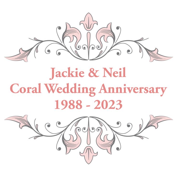 Personalised Coral Anniversary Cushion product image