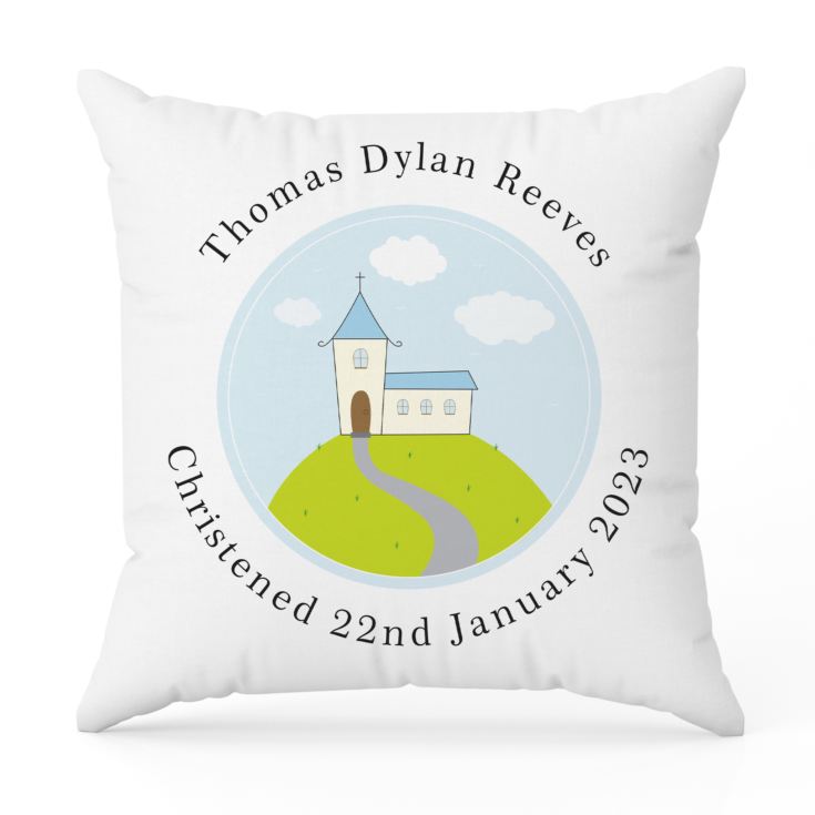 Personalised Boys Christening Cushion product image