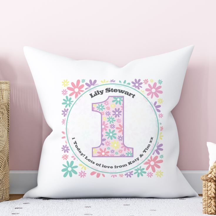 Personalised Girls 1st Birthday Cushion product image