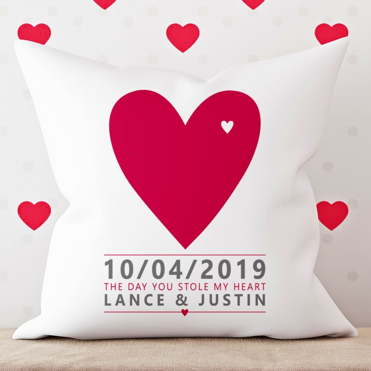 The Day You Stole My Heart Personalised Cushion product image