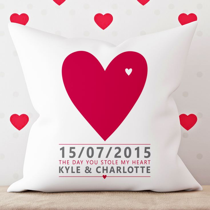 The Day You Stole My Heart Personalised Cushion product image