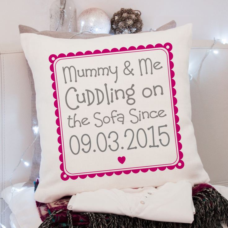 Personalised Cuddling Mummy Cushion product image