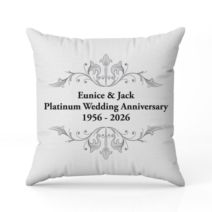 Personalised Platinum Anniversary Cushion product image