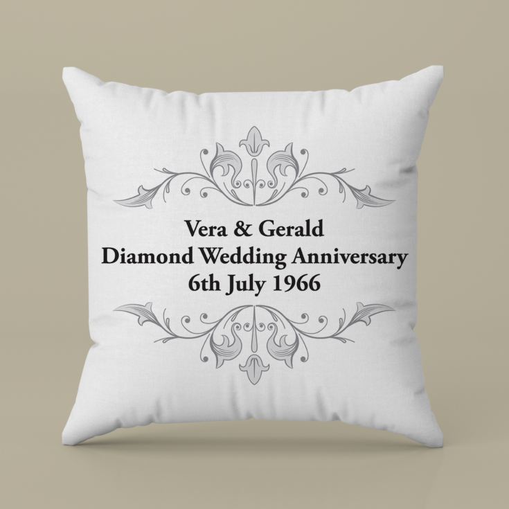 Personalised Diamond Anniversary Cushion product image