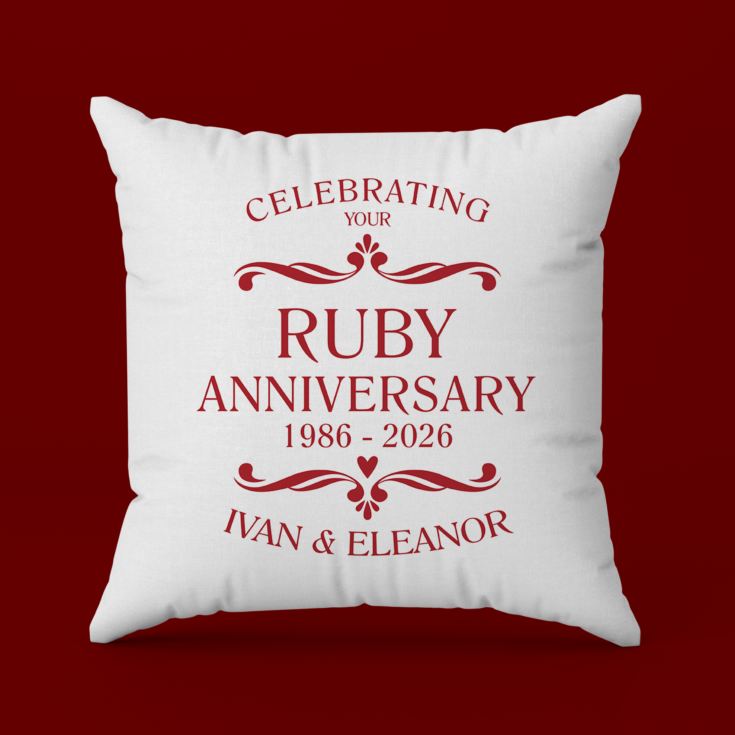 Personalised Ruby Anniversary Classic Cushion product image