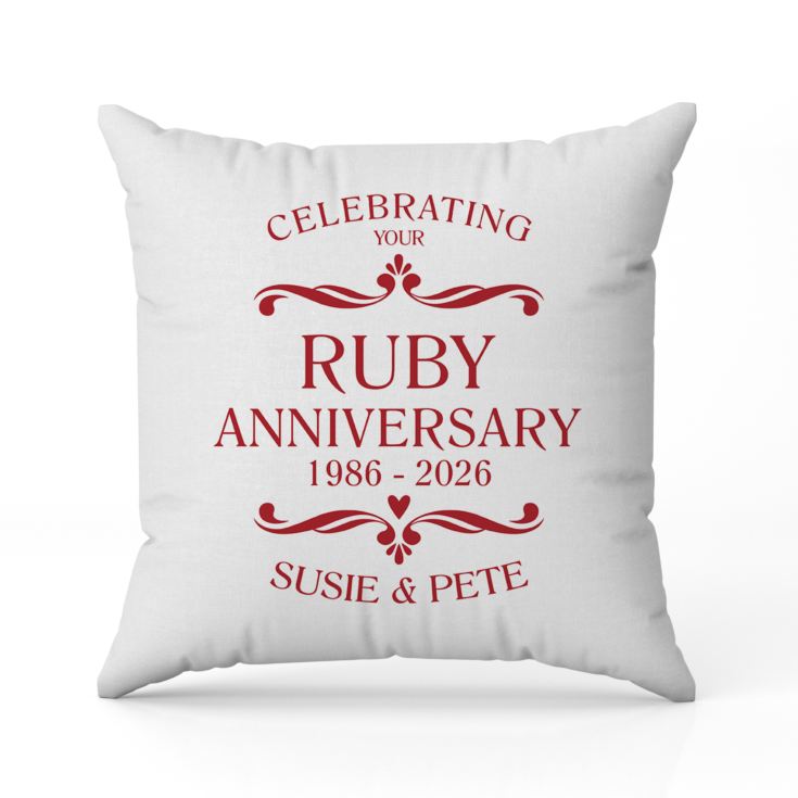 Personalised Ruby Anniversary Classic Cushion product image