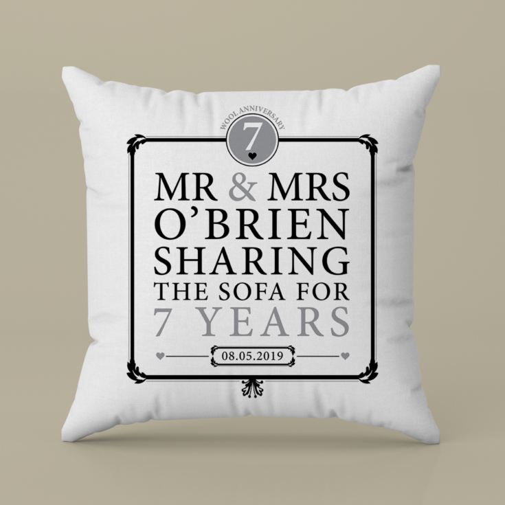 Personalised 7th Anniversary Sharing The Sofa Cushion product image