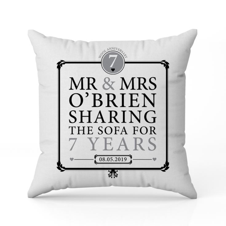 Personalised 7th Anniversary Sharing The Sofa Cushion product image