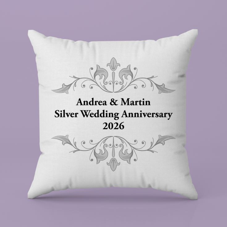 Personalised Silver Anniversary Cushion product image