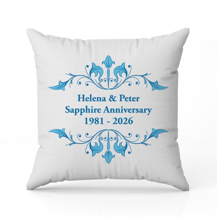 Personalised Sapphire Anniversary Cushion product image