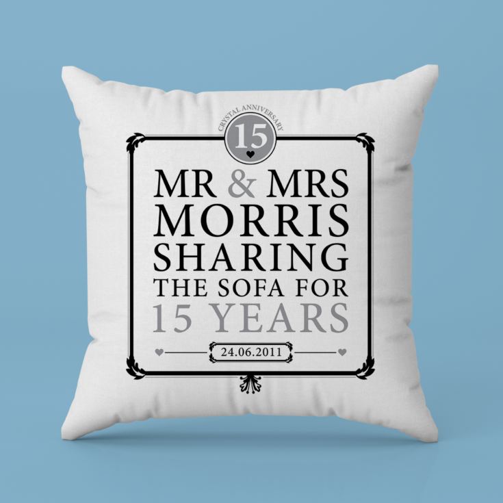 Personalised 15th Anniversary Sharing The Sofa Cushion product image