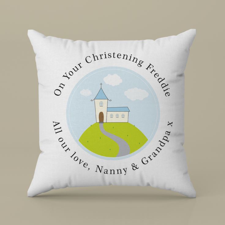 Personalised Boys Christening Cushion product image