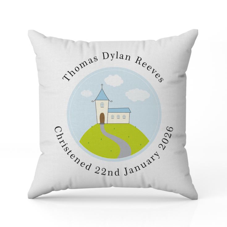 Personalised Boys Christening Cushion product image