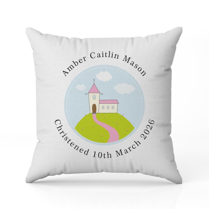 Personalised Girls Christening Cushion product image