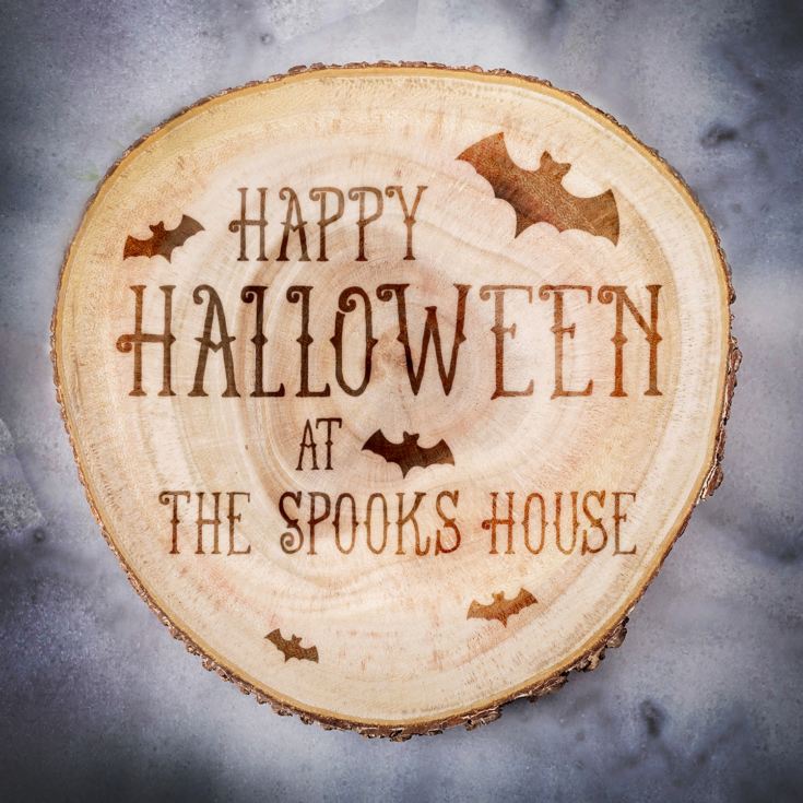 Personalised Halloween Wood Slice product image