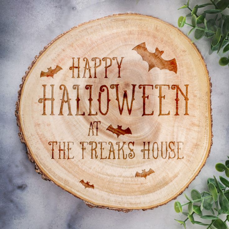 Personalised Halloween Wood Slice product image