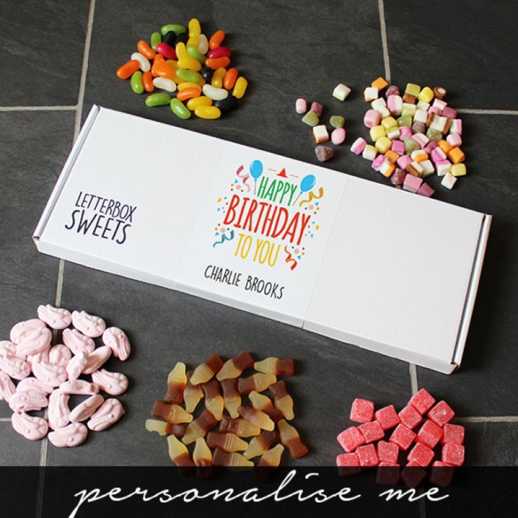 Personalised Letterbox Happy Birthday Sweets product image