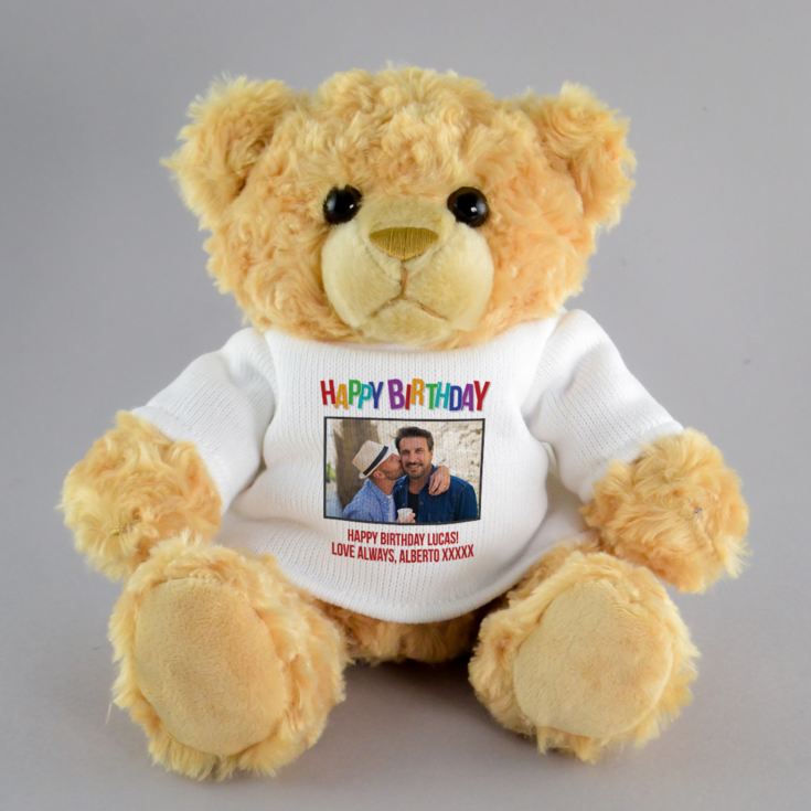 Personalised Happy Birthday Photo Upload Teddy Bear product image