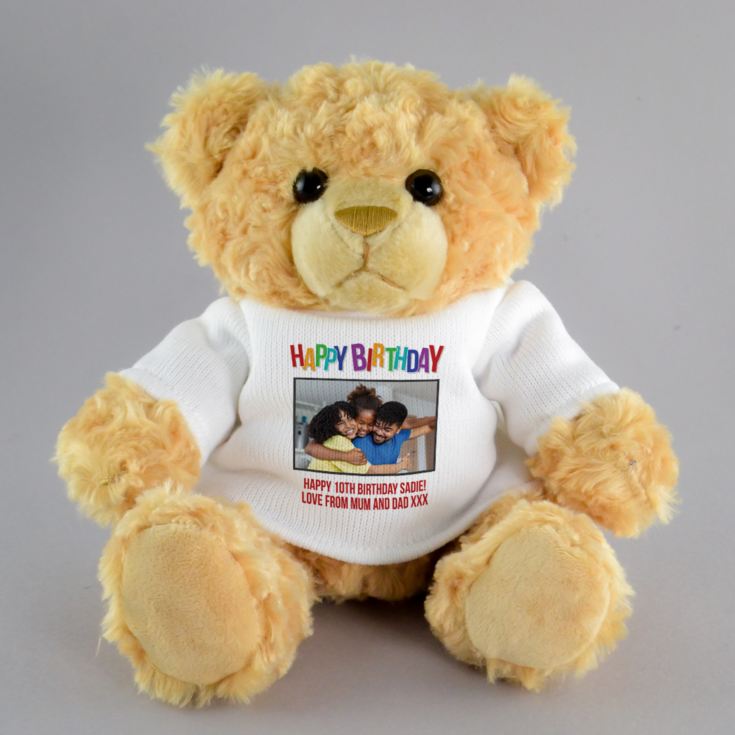 Personalised Happy Birthday Photo Upload Teddy Bear product image