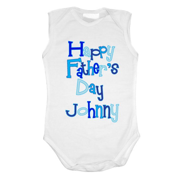 Happy Fathers Day Personalised Baby Grow product image