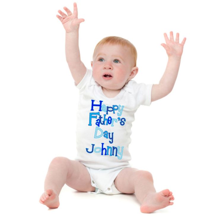 Happy Fathers Day Personalised Baby Grow product image
