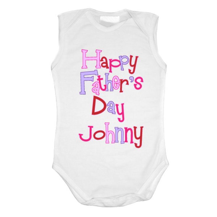 Happy Fathers Day Personalised Baby Grow product image