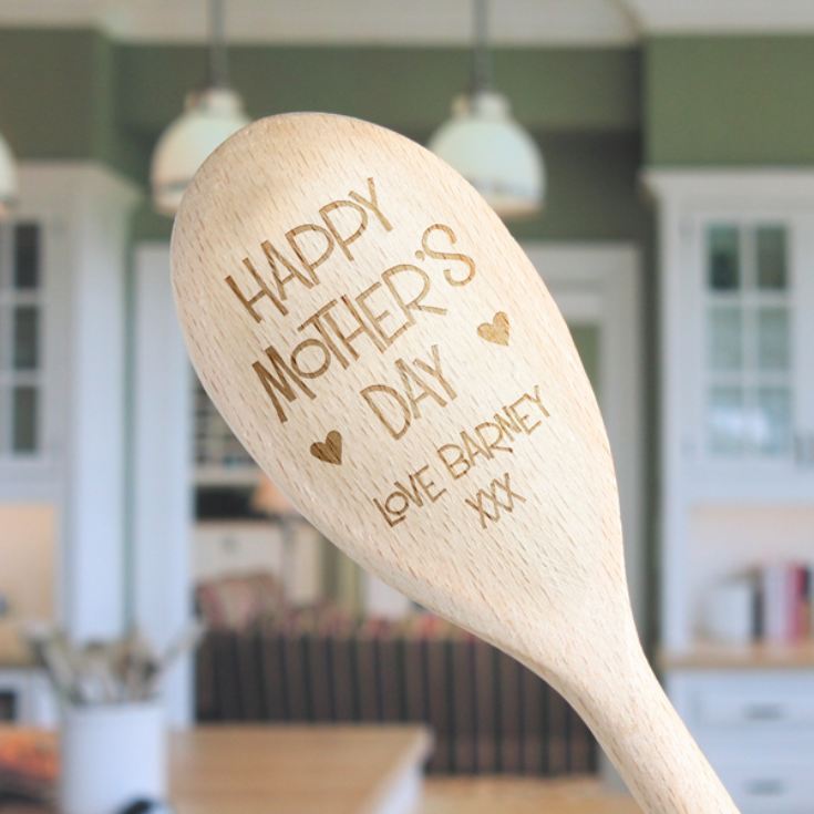 Happy Mother's Day Personalised Wooden Spoon product image