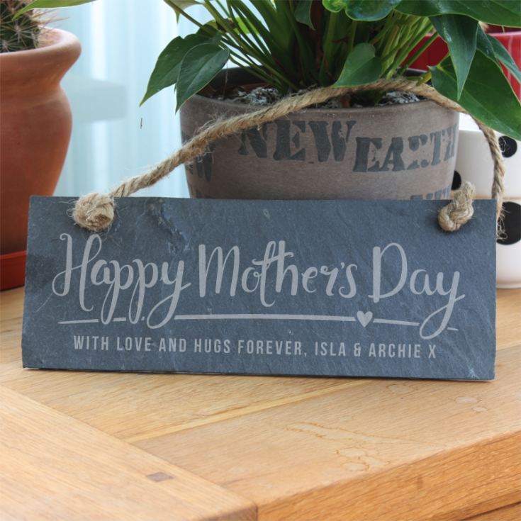 Personalised Happy Mother's Day Hanging Slate Plaque product image