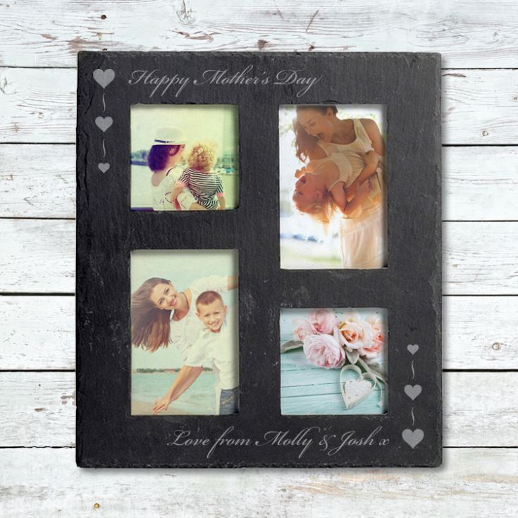Mother's Day Engraved Slate Collage Photo Frame The Gift Experience