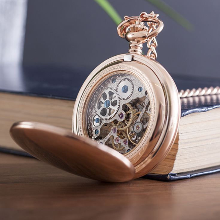 Personalised Woodford Rose Gold Twin Lidded Hunter Pocket Watch product image