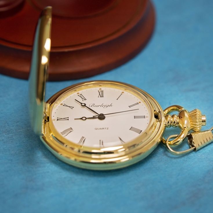 Personalised Gold Plated Pocket Watch With Stand product image