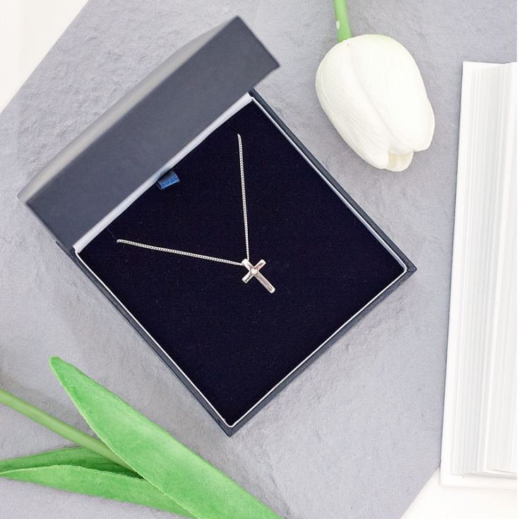 Diamond Cross Pendant in Personalised Gift Box product image