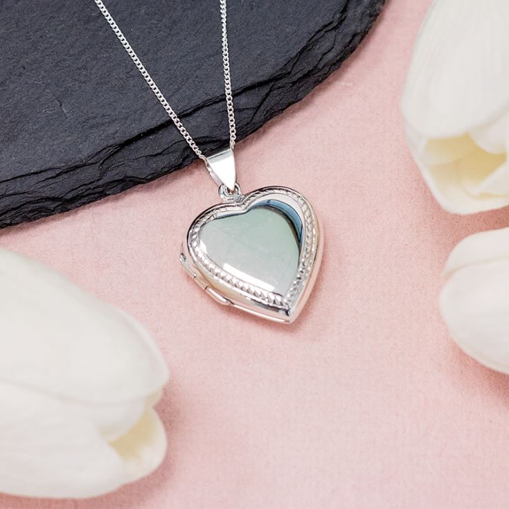 Solid Silver Heart Locket With Personalised Gift Box product image