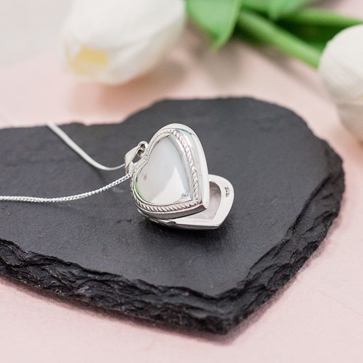 Solid Silver Heart Locket With Personalised Gift Box product image