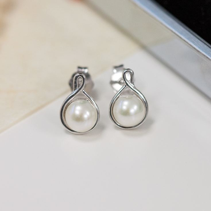 Pearl Earrings in Engraved Gift Box product image