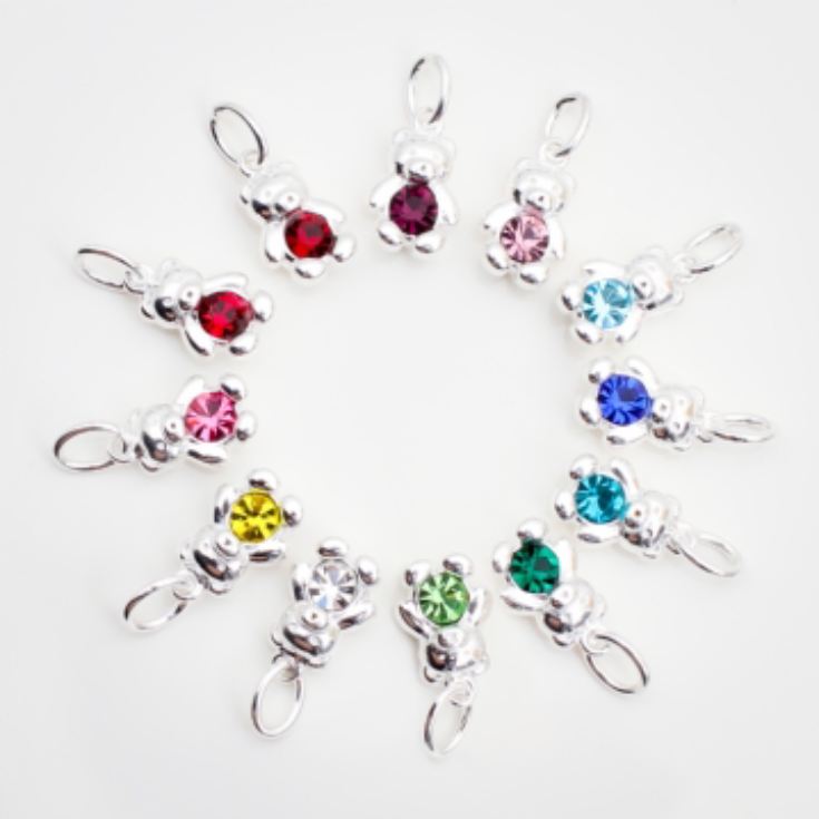 Sterling Silver Birthstone Teddy Necklace product image