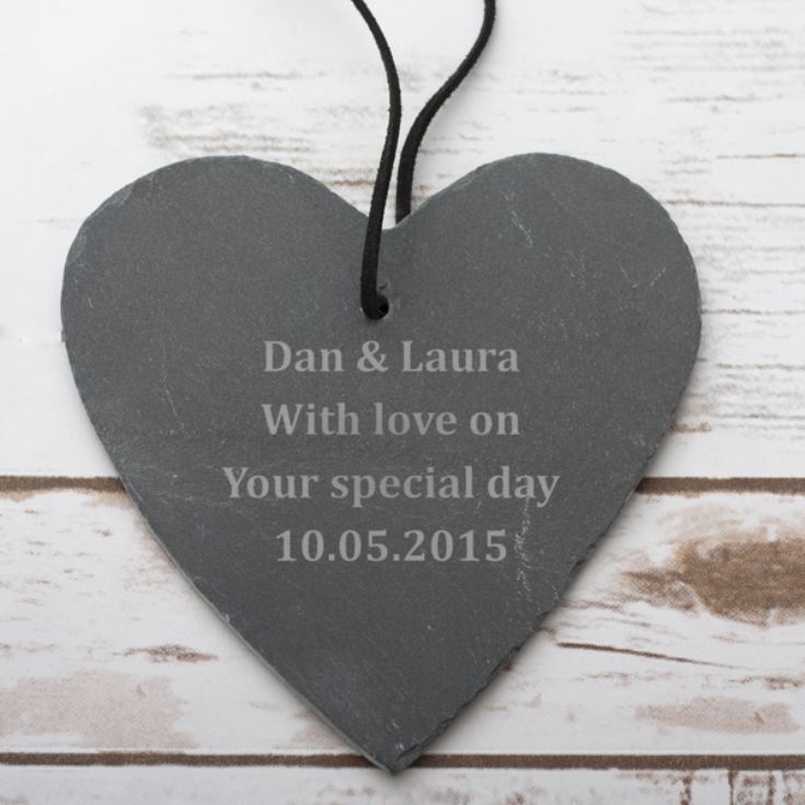 Personalised Small Hanging Slate Heart product image