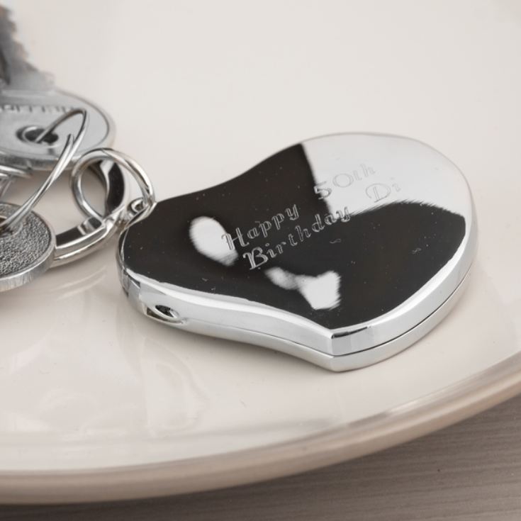 Engraved Heart Locket Keyring product image