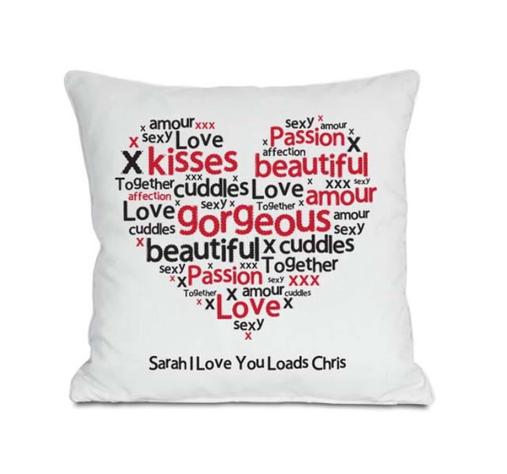 Heart of Words Personalised Cushion The Gift Experience