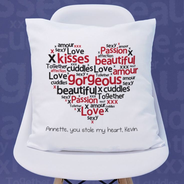 Heart of Words Personalised Cushion The Gift Experience