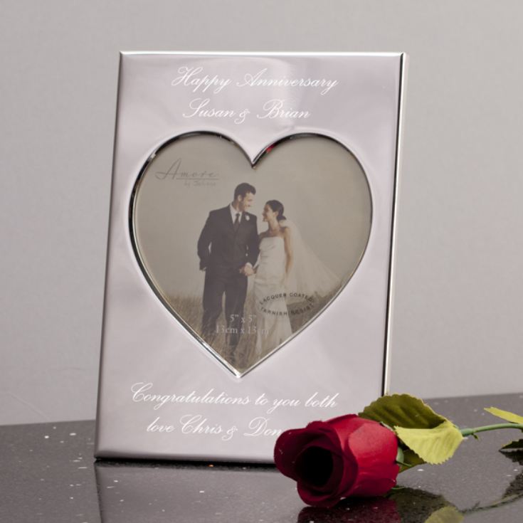 Personalised Silver Plated Heart Photo Frame product image