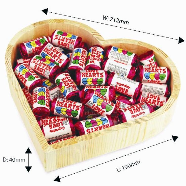 Personalised Heart Shaped Tray of Love Hearts The Gift Experience