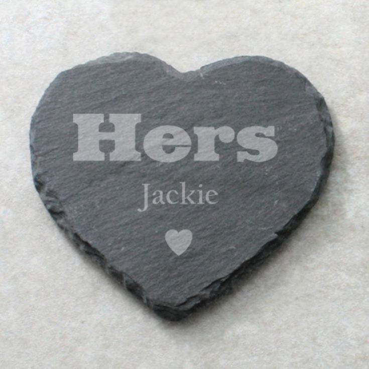 Pair of His and Hers Personalised Slate Coasters product image