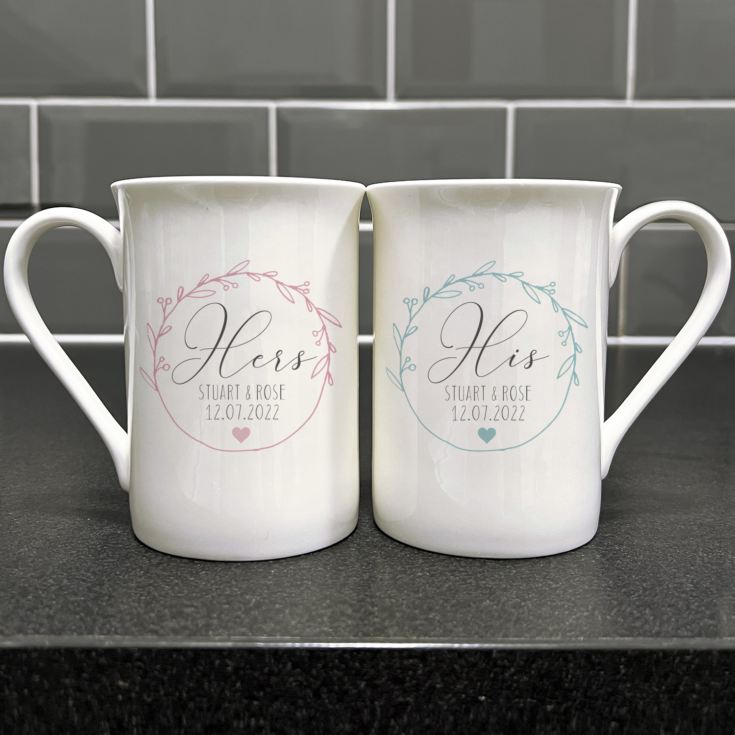 Personalised His & Hers Bone China Mugs product image