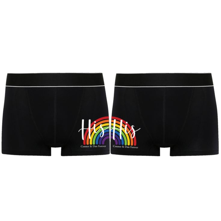 Personalised His & His Rainbow Boxer Shorts product image