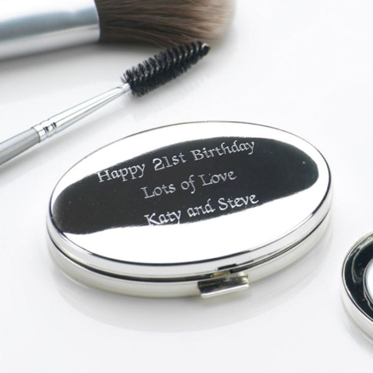 Engraved 21st Birthday Oval Compact Mirror product image