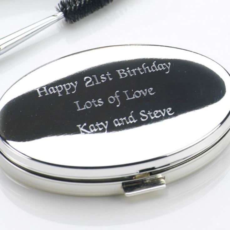 Engraved 21st Birthday Oval Compact Mirror product image